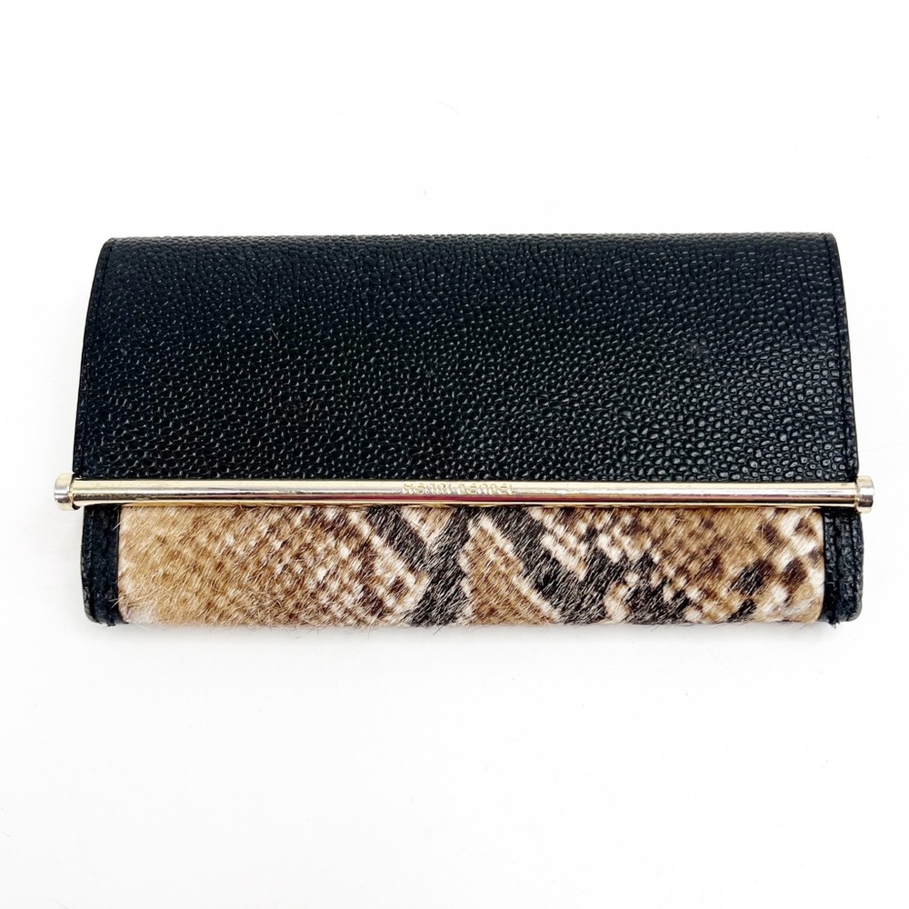 henri bendel Black & Brown Snakeskin Accent Wallet